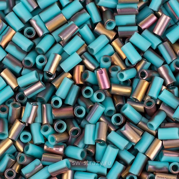 Бисер стеклярус 3 mm #Y857F Матовый аполло, бирюза