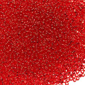Бисер круглый 15/0 #0025C Внутреннее серебрение, рубин