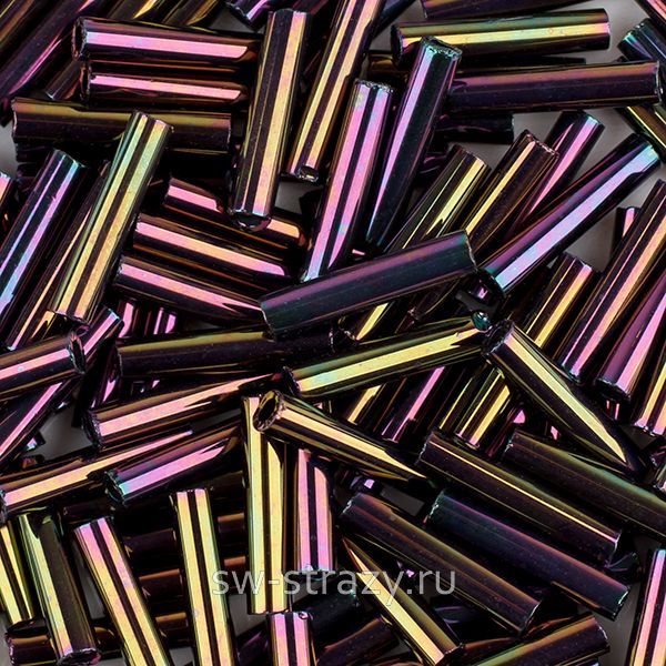 Бисер стеклярус 9 mm #0085 Коричневый