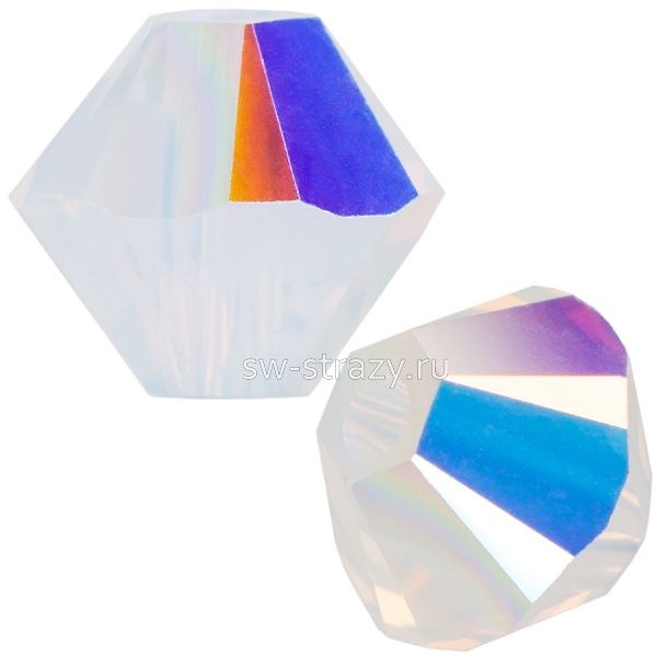 Бусины 5328 4 mm White Opal AB