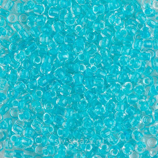 Бисер круглый 11/0 #2723 Светящийся в темноте голубой\ярко-зеленый