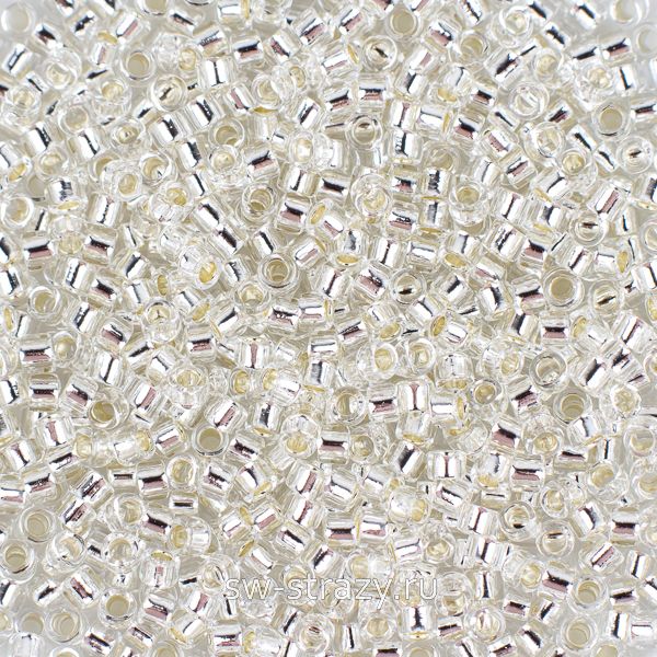 Бисер Treasures 11/0 #0021 Внутреннее серебрение, хрусталь