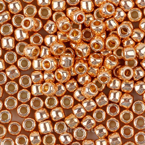 Бисер круглый 8/0 #0551PF Permanent Finish Гальванизированный розовым золото